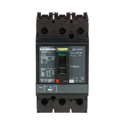 Square D 200A 600V 3-Pole Powerpact J-Frame Molded Case Circuit Breaker