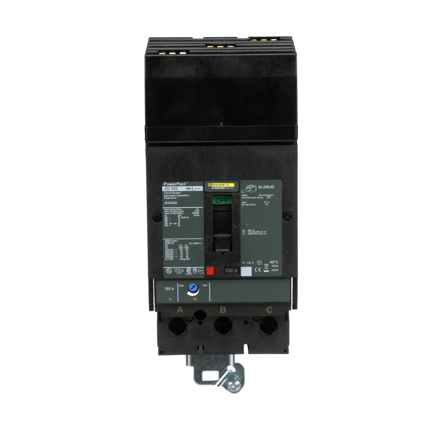 Square D Powerpact JGA 250A 600V 3-Pole I-Line Molded Case Circuit Breaker 35kA@480V