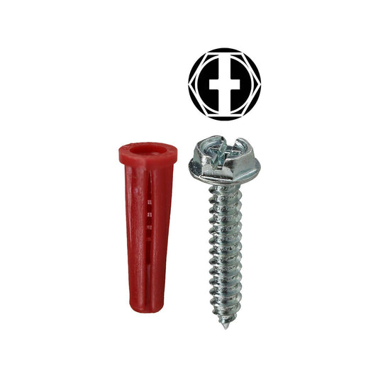 Dottie K6HX Dottie #10 Red Conical Anchor Kit w/ Hex Head Combo Drive Screws K6HX