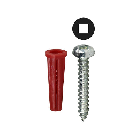 Dottie K7DCTP Dottie #10 Red Conical Anchor Kit w/ Pan Head Square Drive Screws (Tuff Pack) K7DCTP