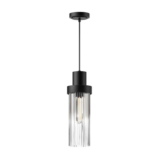 Alora Mood Kent clear ribbed glass pendant PD435605MBCR
