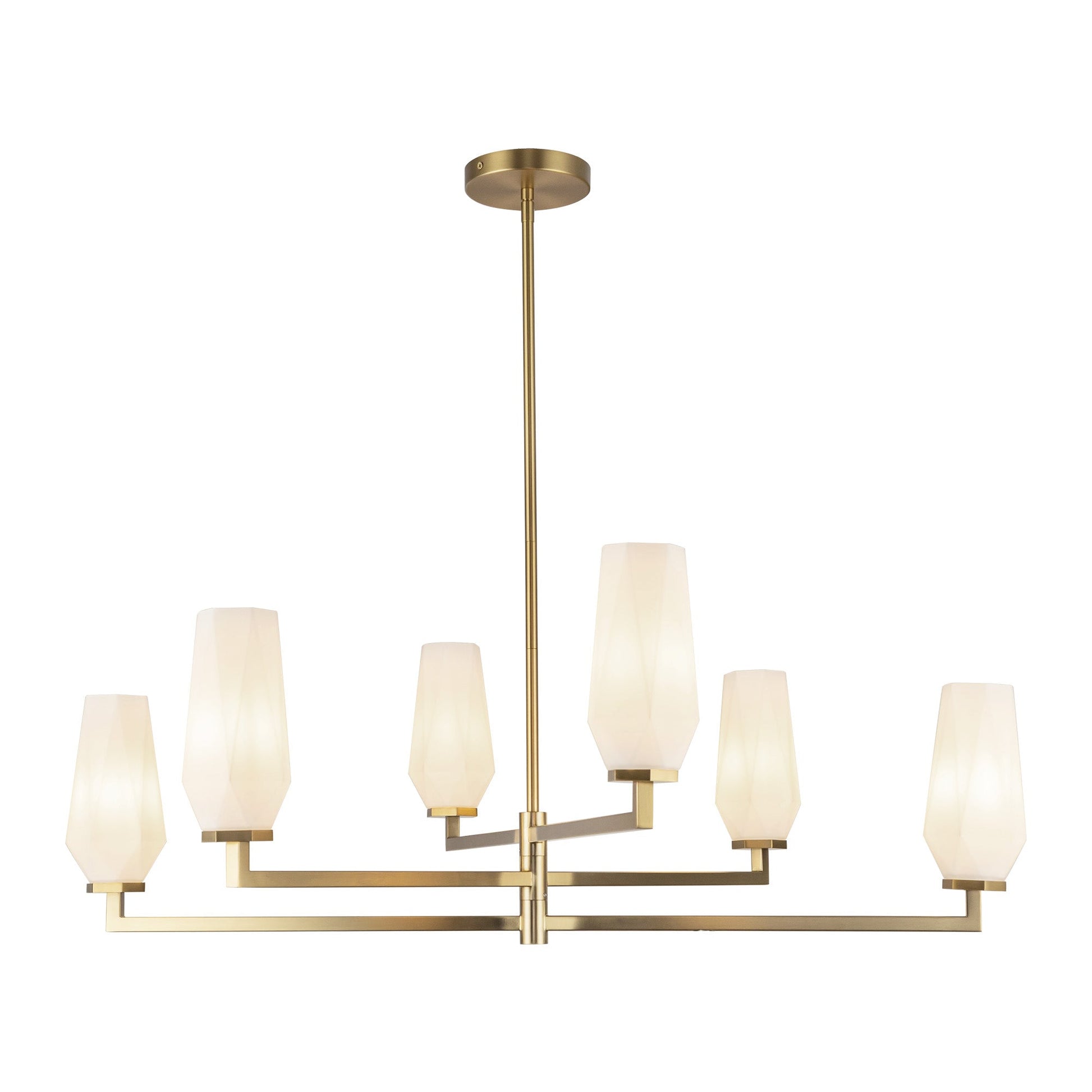 Alora Mood Krysta brushed gold chandelier CH424135BGOP