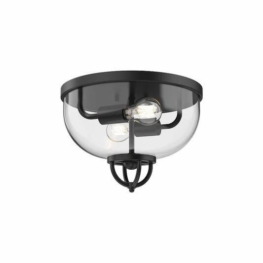 Alora Mood Lancaster FM461102MB 13-Inch Flush Mount Ceiling Light in Matte Black with Clear Glass Shade