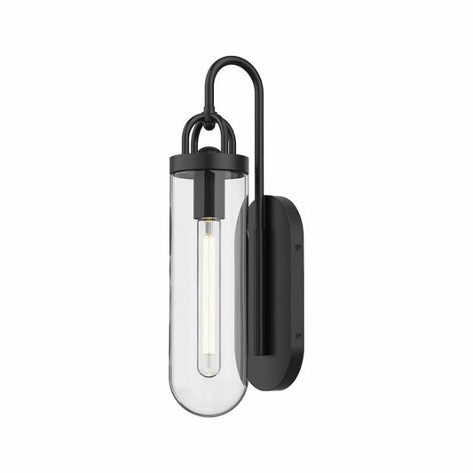 Alora Mood Lancaster WV461101MB 5-Inch Wall Vanity Light in Matte Black with Clear Glass Shade