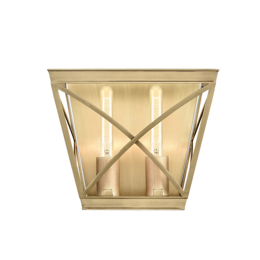 Alora Lattice vintage brass vanity light WV309602VB