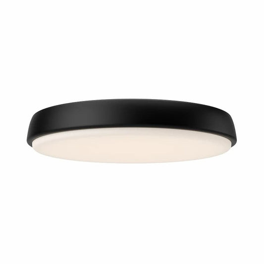 Alora Mood Laval FM503715MB-5CCT 15-Inch LED Flush Mount in Matte Black with Frosted Acrylic Diffuser