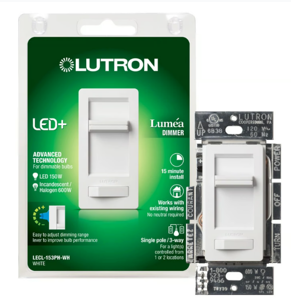 Lutron Lumea LED+ dimmer switch in White