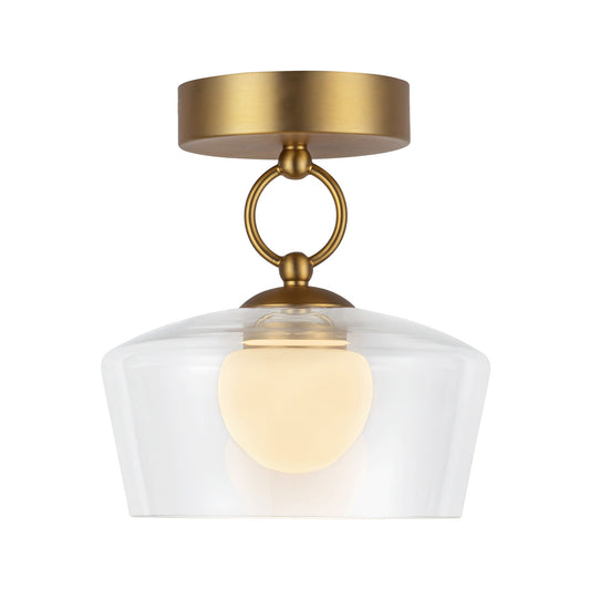 Alora Mood Leota brushed gold semi-flush mount SF443308BGCL-UNV