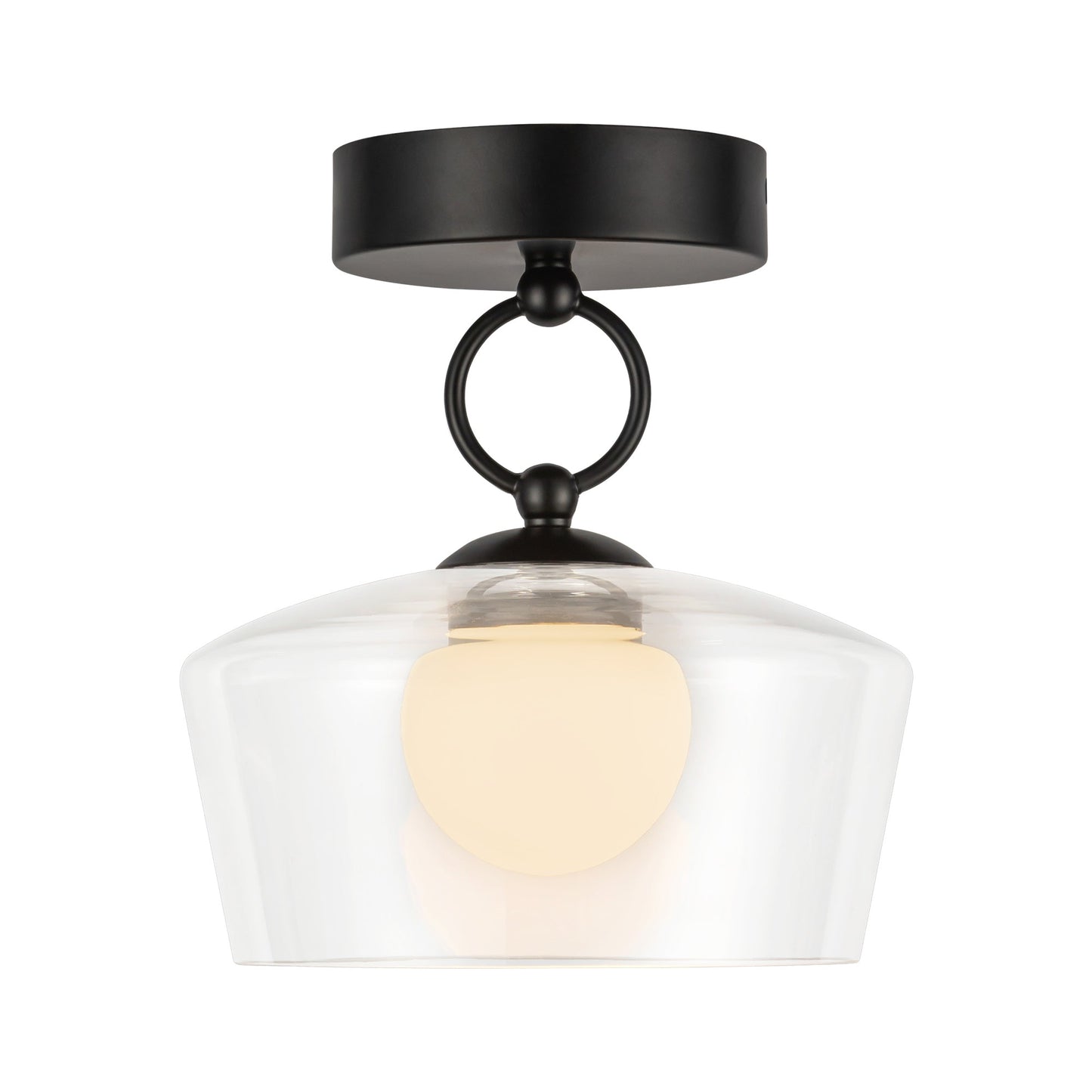 Alora Mood Leota matte black semi-flush mount SF443308MBCL-UNV