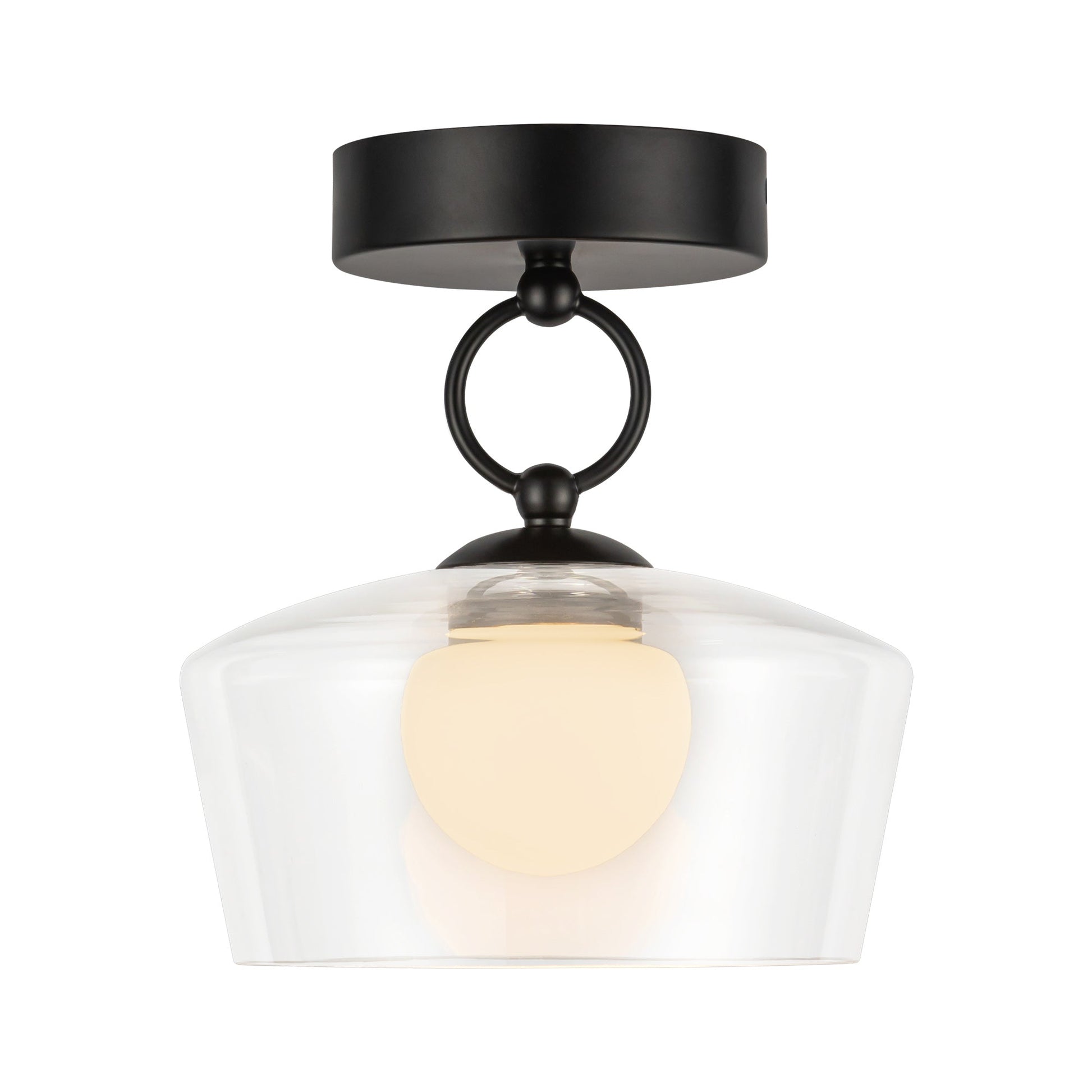 Alora Mood Leota matte black semi-flush mount SF443308MBCL-UNV