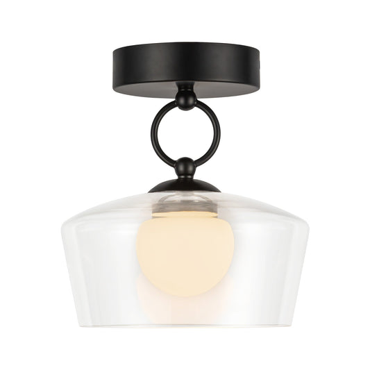 Alora Mood Leota matte black semi-flush mount SF443308MBCL-UNV
