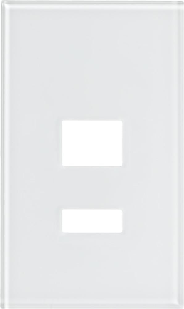 Lutron Architectural 2-button keypad faceplate in Clear White Glass