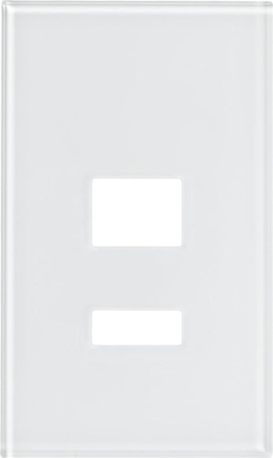 Lutron Architectural 2-button keypad faceplate in Clear White Glass