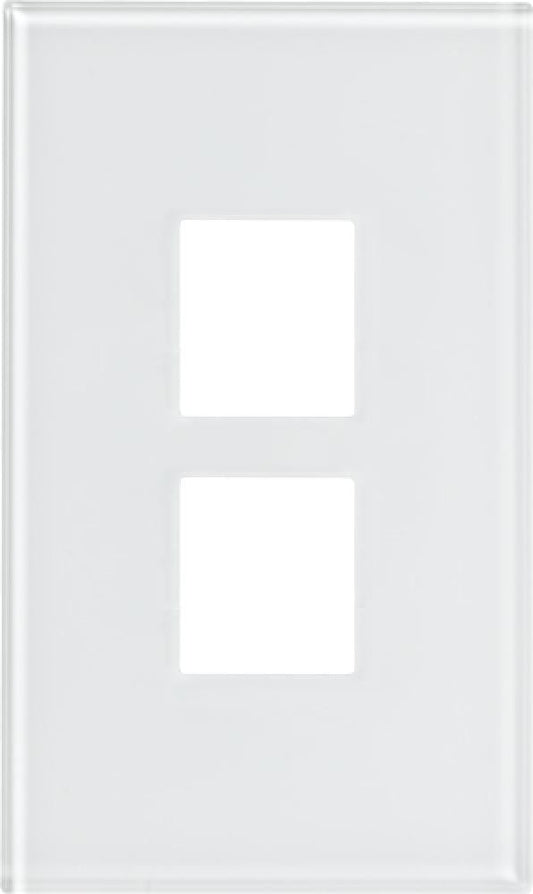 Lutron Architectural 2-button keypad faceplate in Clear White Glass