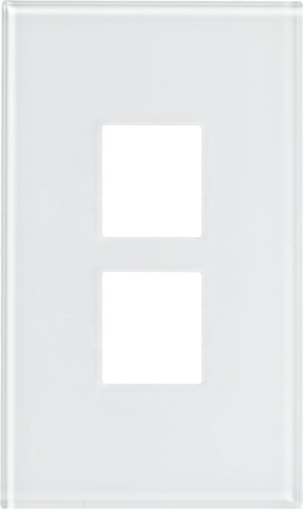 Lutron Architectural 3-button keypad faceplate in Clear White Glass