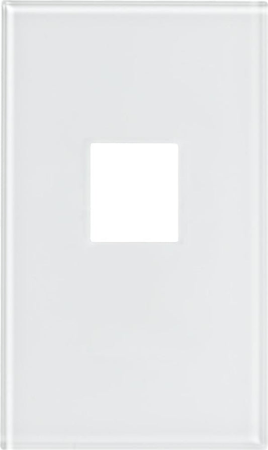 Lutron Architectural 3-button keypad faceplate in Clear White Glass