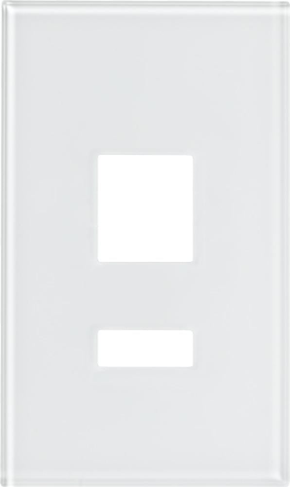 Lutron Architectural 3-button keypad faceplate in Clear White Glass