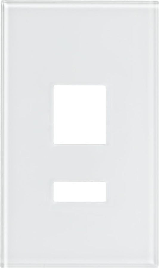 Lutron Architectural 3-button keypad faceplate in Clear White Glass