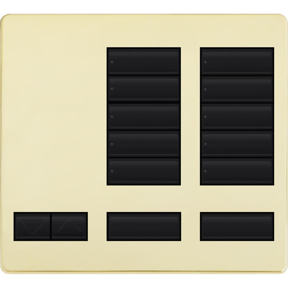 Lutron 10-button keypad faceplate in Bright Brass