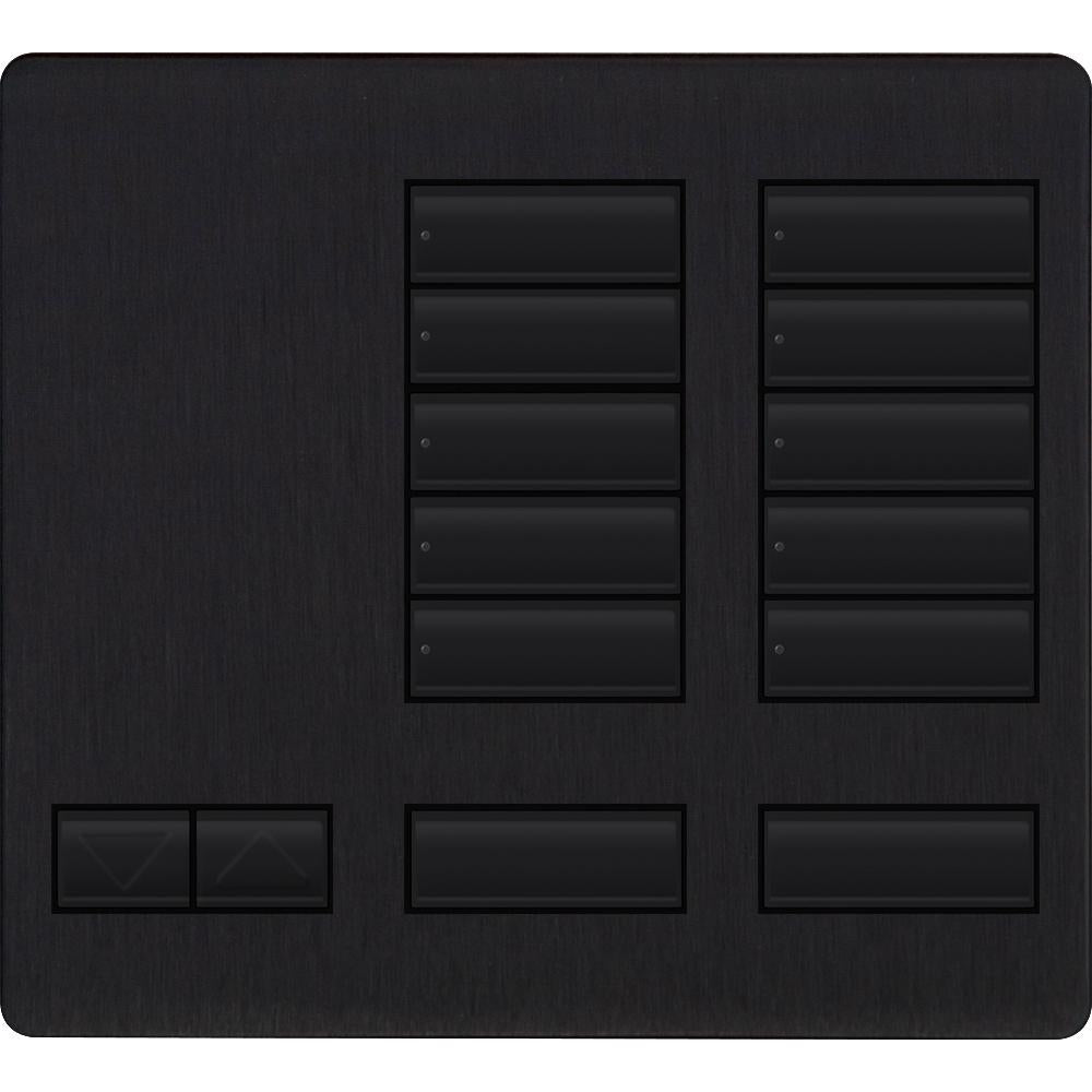 Lutron 10-button keypad faceplate in Black Anodized Aluminum