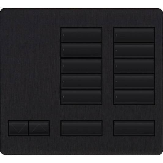 Lutron 10-button keypad faceplate in Black Anodized Aluminum