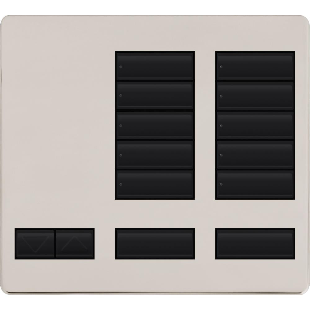 Lutron 10-button keypad faceplate in Bright Nickel