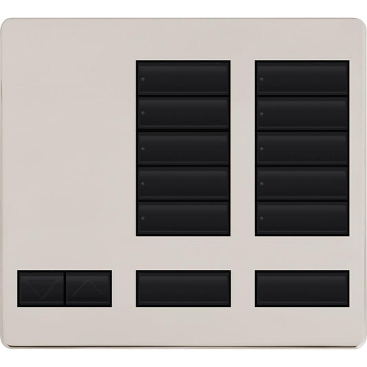 Lutron 10-button keypad faceplate in Bright Nickel