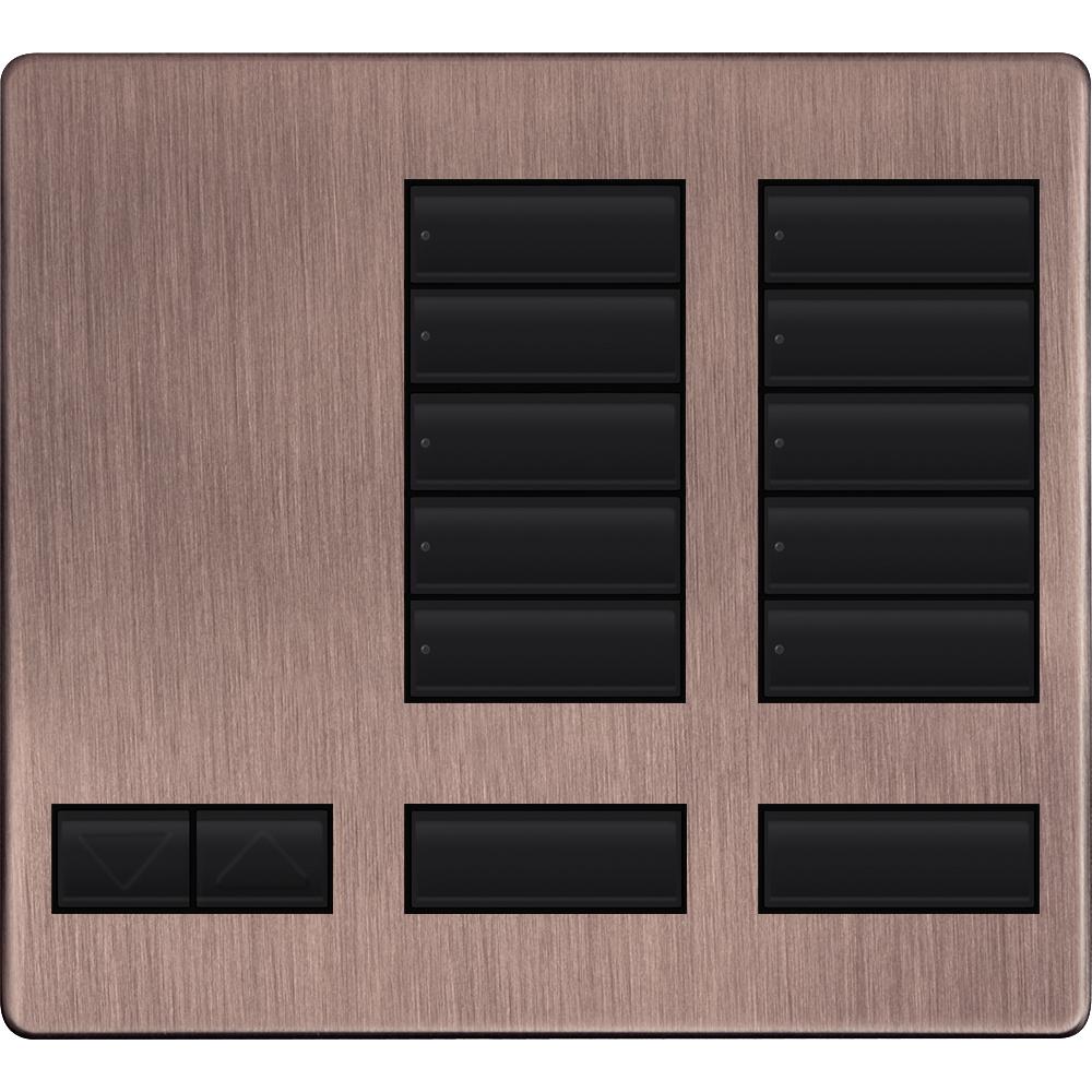 Lutron 10-button keypad faceplate in Antique Bronze