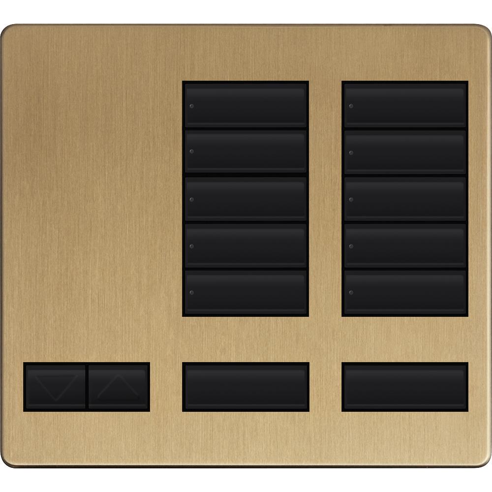 Lutron 10-button keypad faceplate in Satin Brass