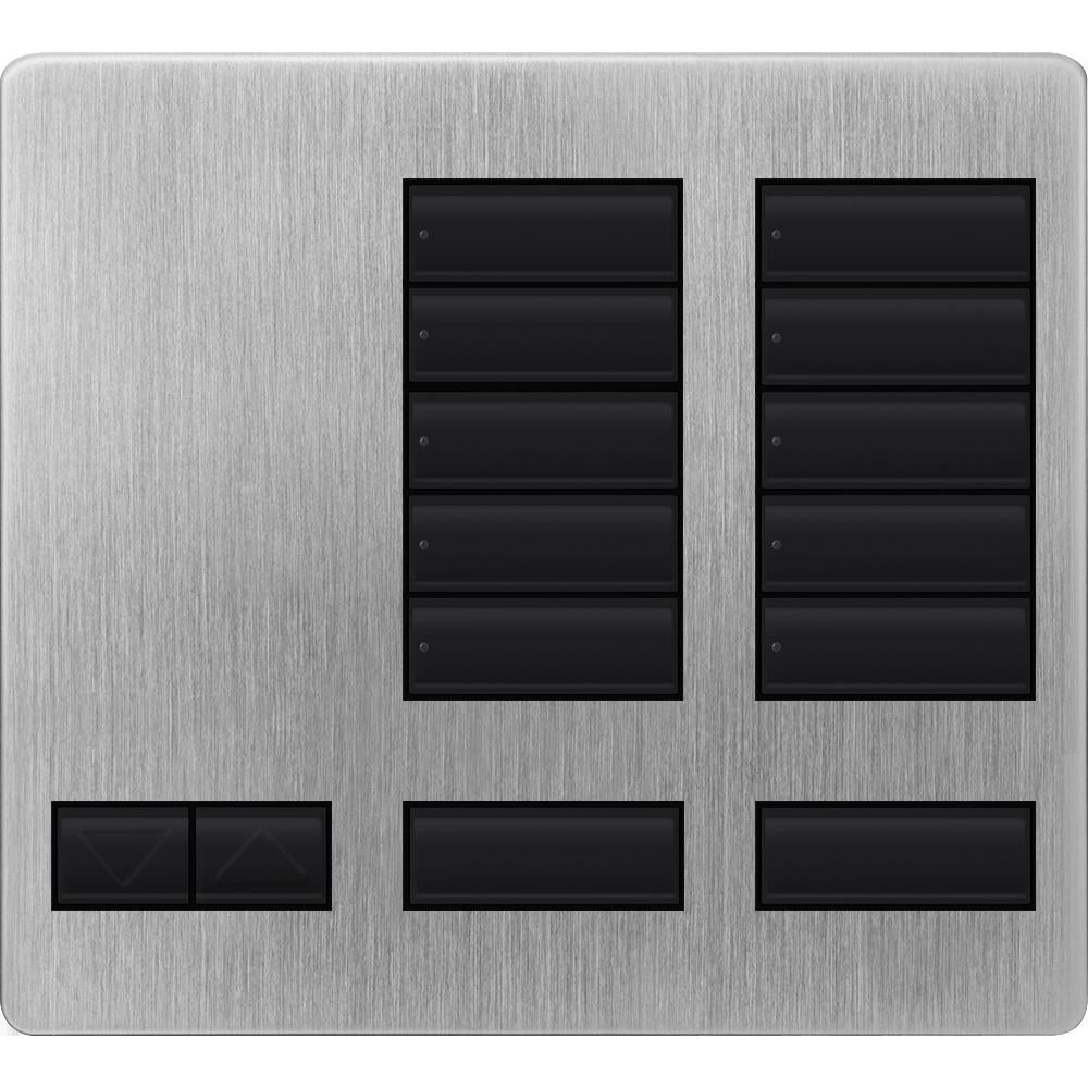 Lutron 10-button keypad faceplate in Satin Chrome