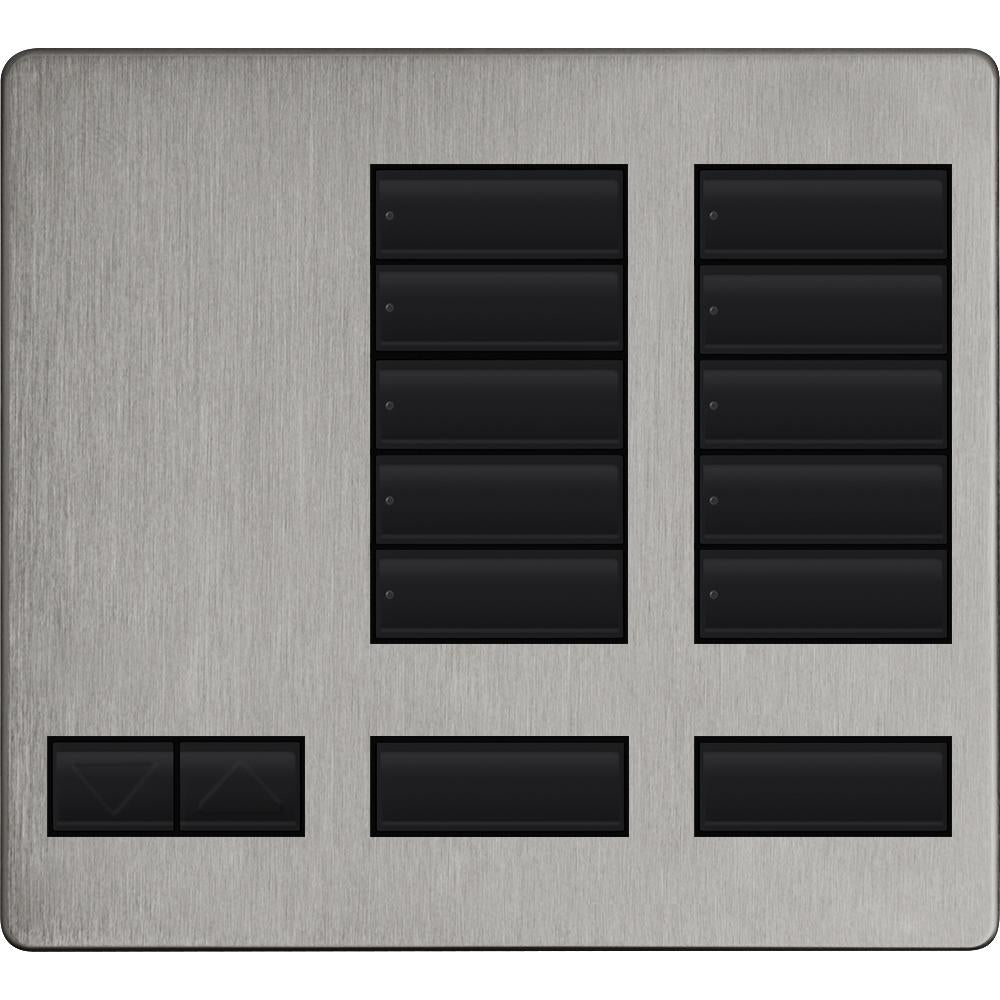 Lutron 10-button keypad faceplate in Satin Nickel