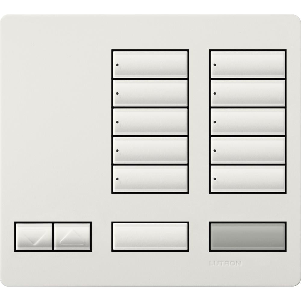 Lutron 10-button keypad faceplate in Snow White