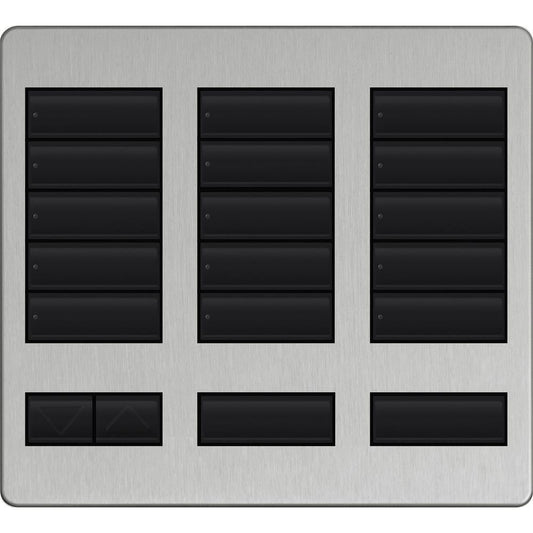 Lutron 15-button keypad faceplate in Metal Finish