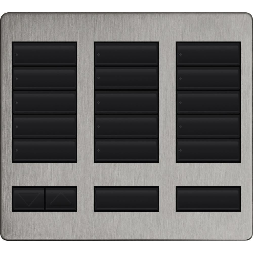 Lutron 15-button keypad faceplate in Satin Nickel