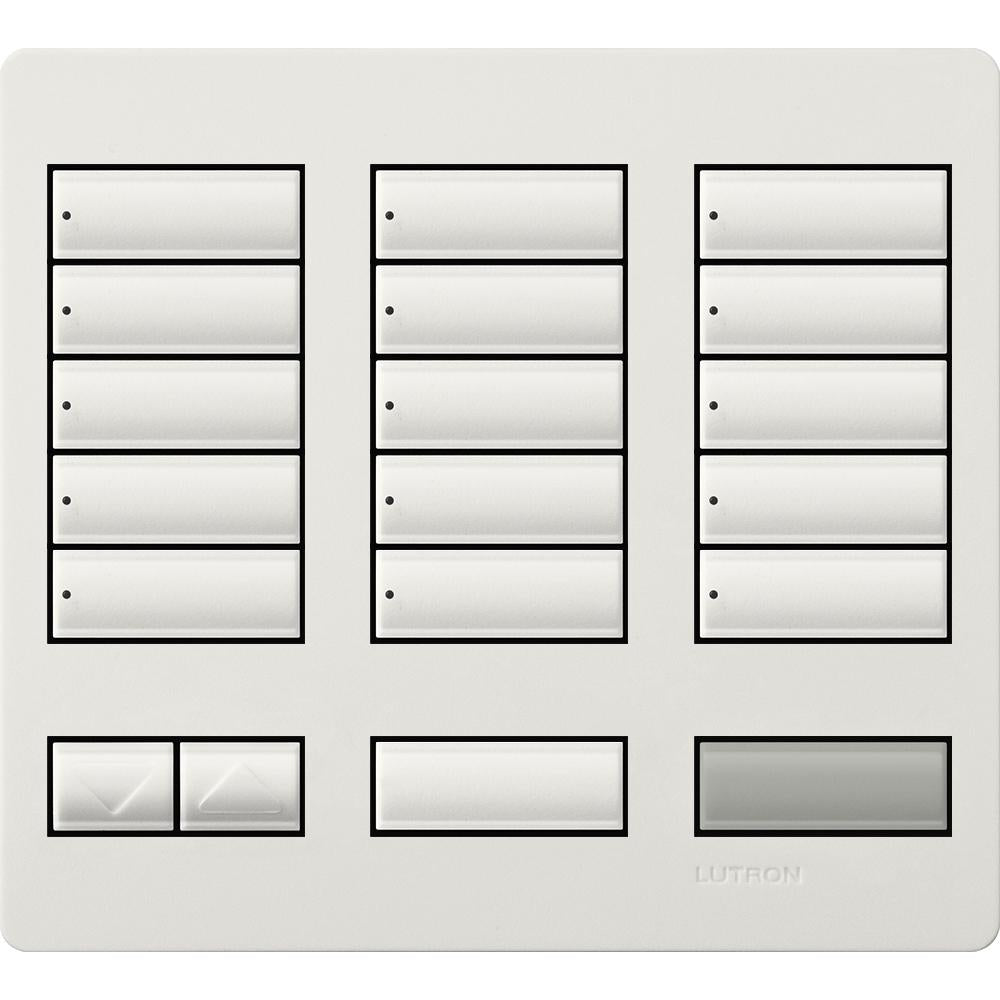 Lutron 15-button keypad faceplate in Snow White