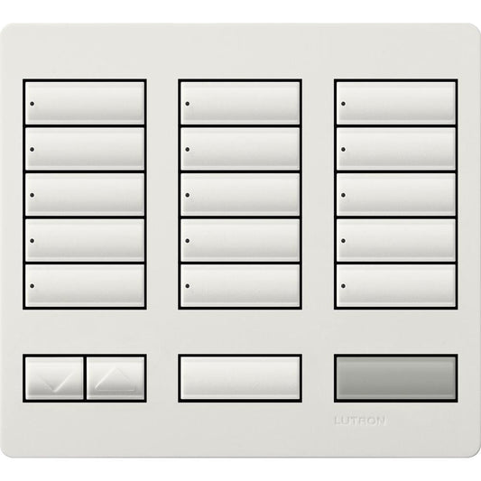 Lutron 15-button keypad faceplate in Snow White