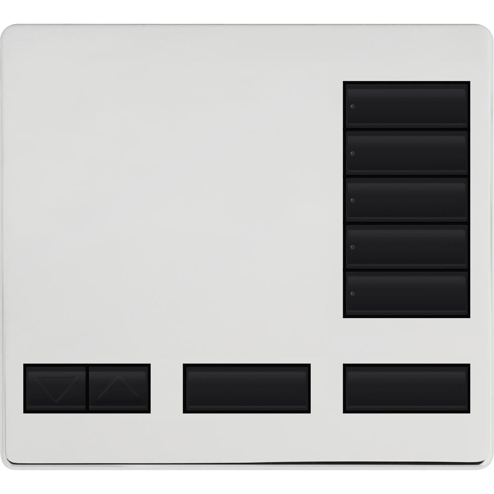 Lutron 5-button keypad faceplate in Bright Chrome