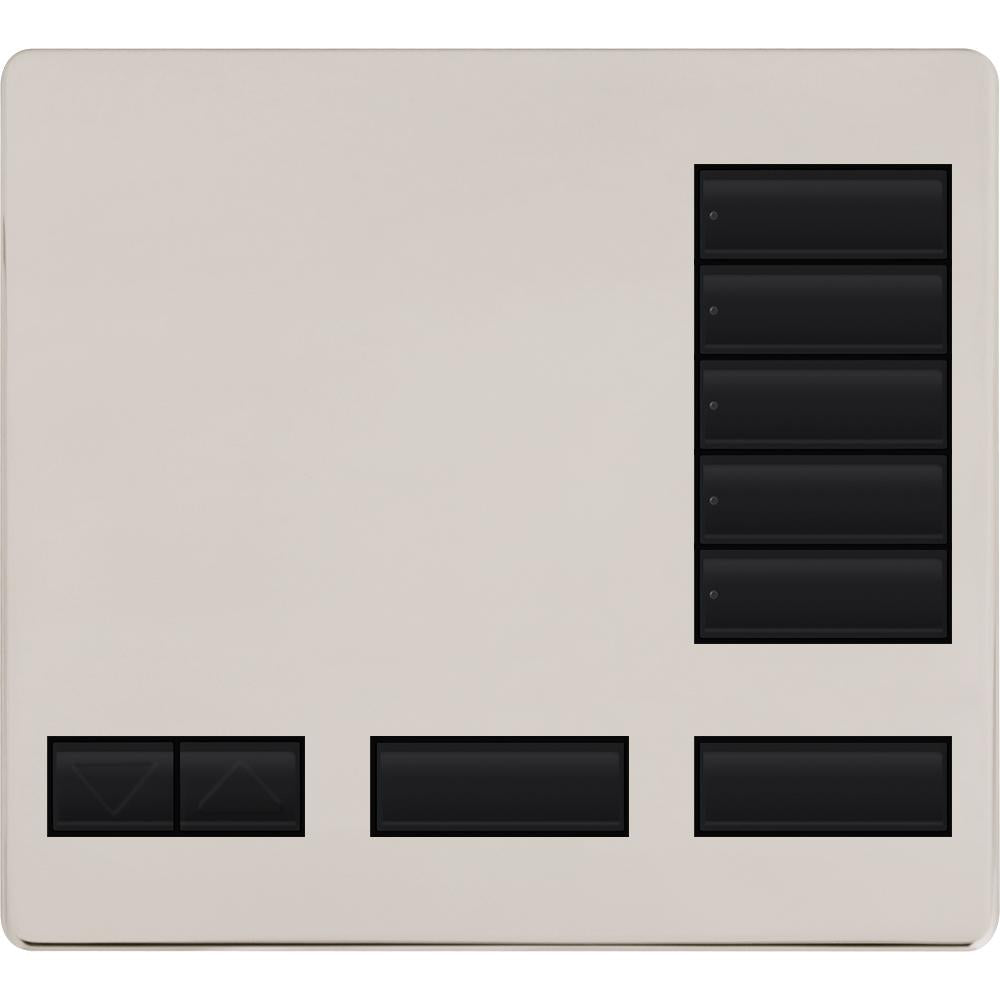 Lutron 5-button keypad faceplate in Bright Nickel
