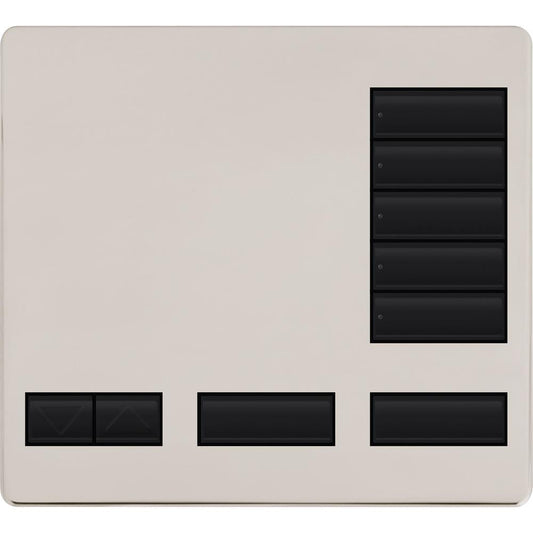 Lutron 5-button keypad faceplate in Bright Nickel