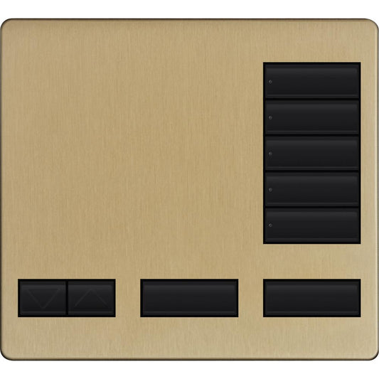 Lutron 5-button keypad faceplate in Brass Anodized Aluminum