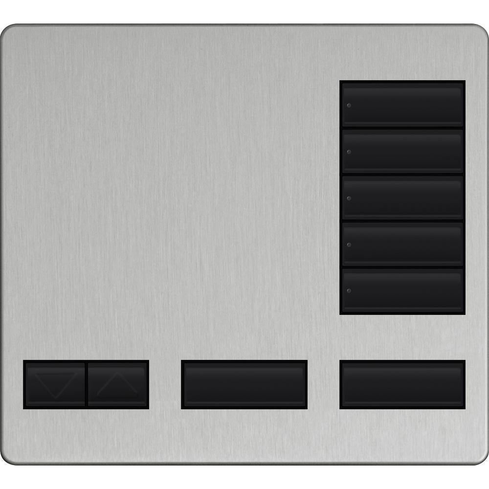 Lutron 5-button keypad faceplate in Metal Finish