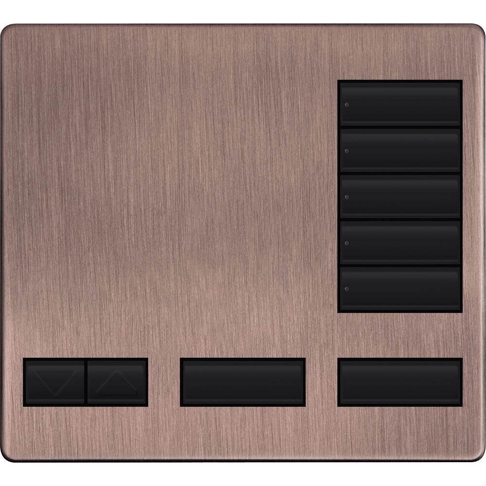 Lutron 5-button keypad faceplate in Antique Bronze