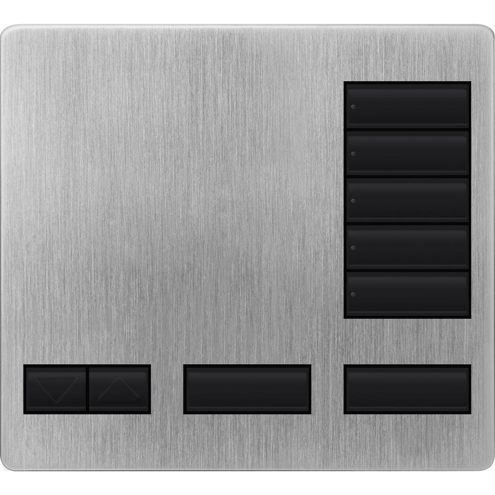 Lutron 5-button keypad faceplate in Satin Chrome
