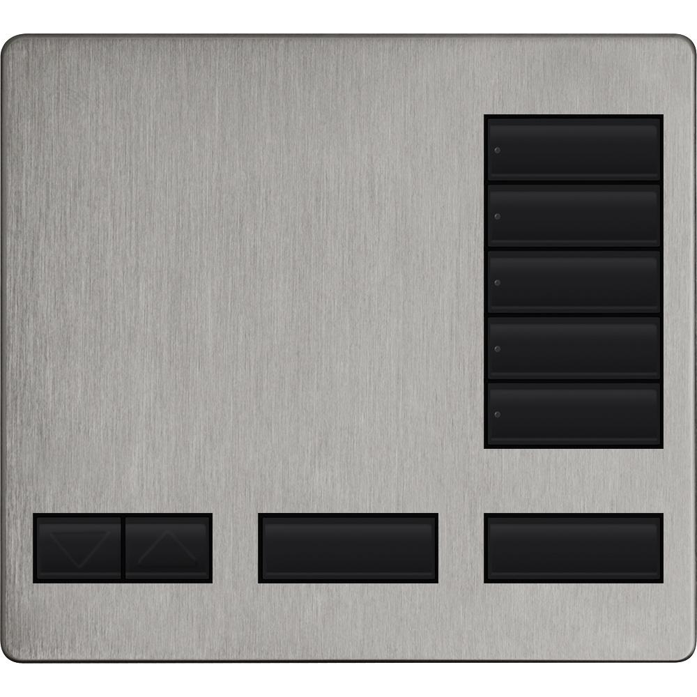 Lutron 5-button keypad faceplate in Satin Nickel