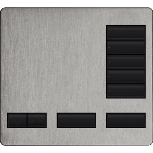 Lutron 5-button keypad faceplate in Satin Nickel