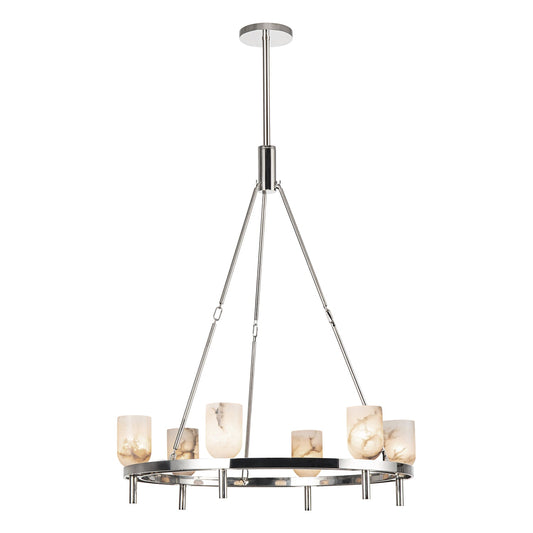 Alora Lucian polished nickel chandelier CH338632PNAR