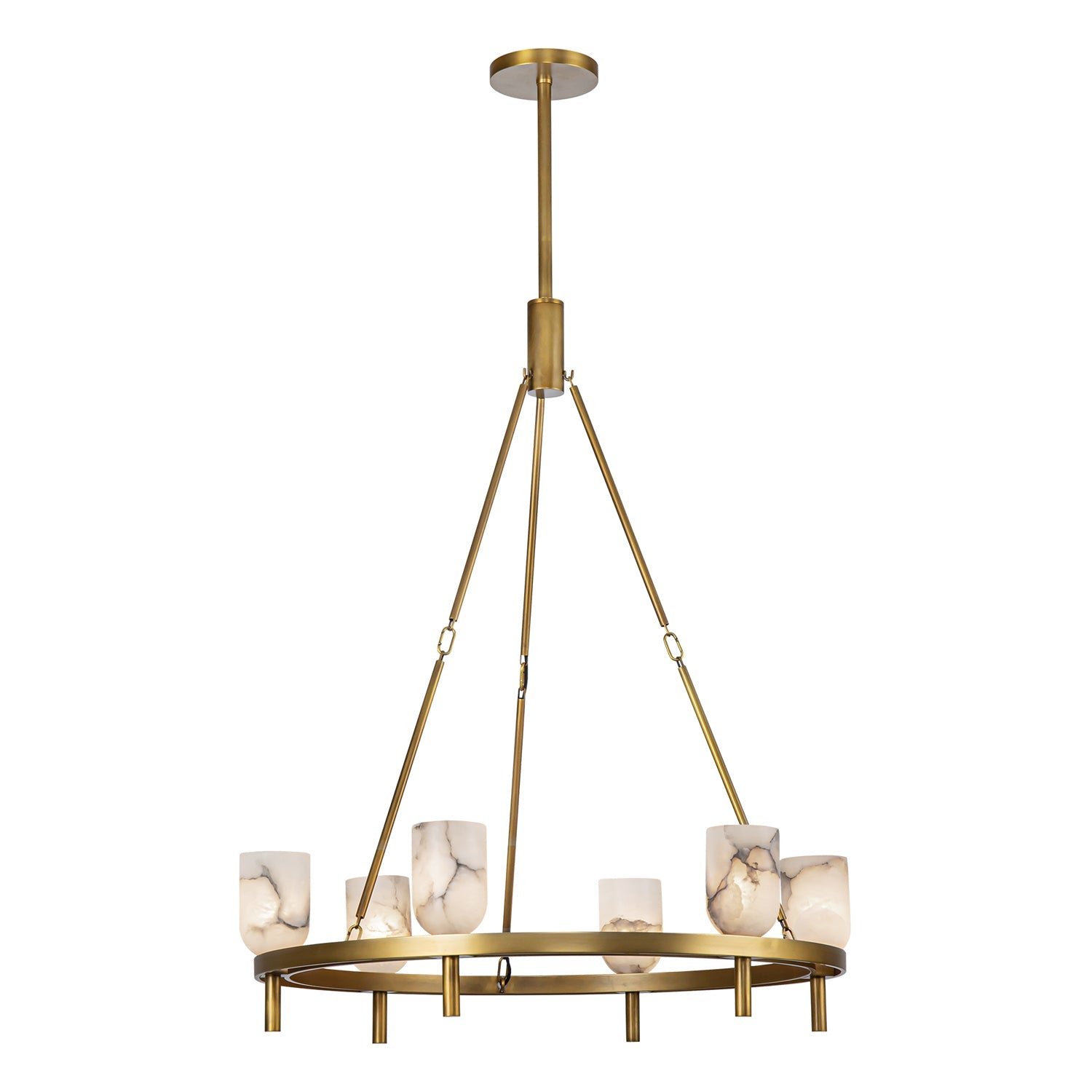 Alora Lucian vintage brass chandelier CH338632VBAR