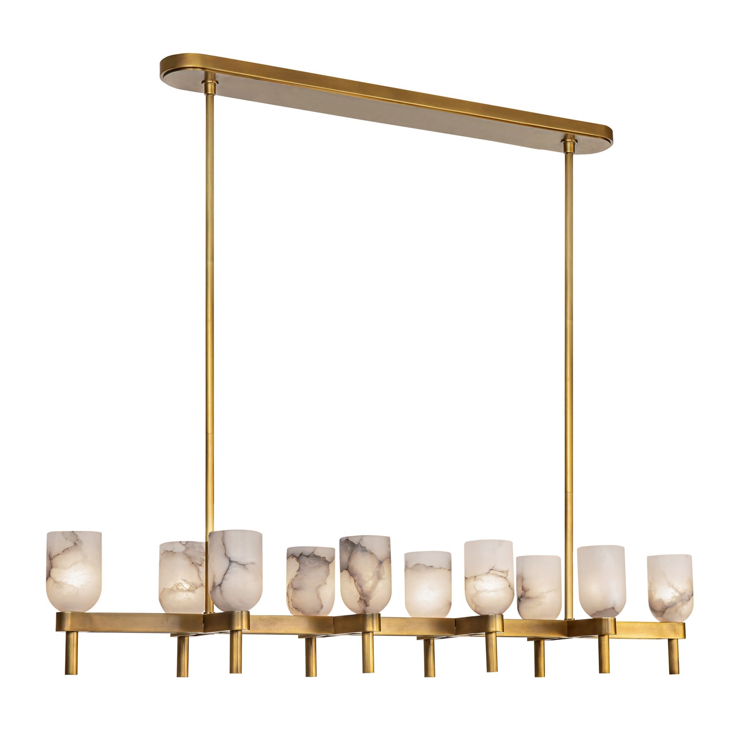 Alora Lucian vintage brass linear pendant LP338052VBAR