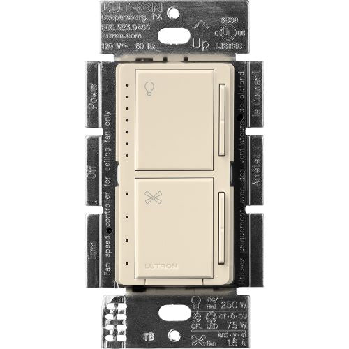 Lutron Maestro LED+ dimmer switch in Light Almond