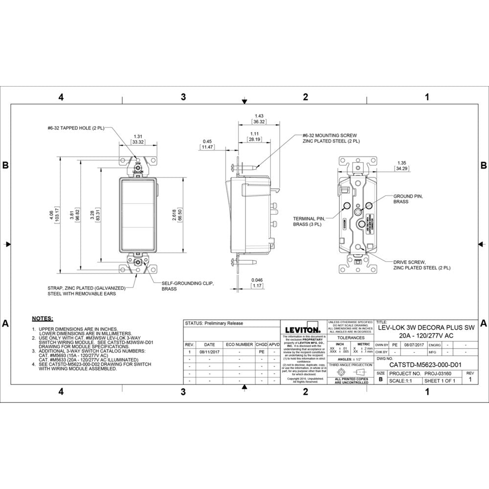 Leviton M5623 Lev-Lok Modular Device